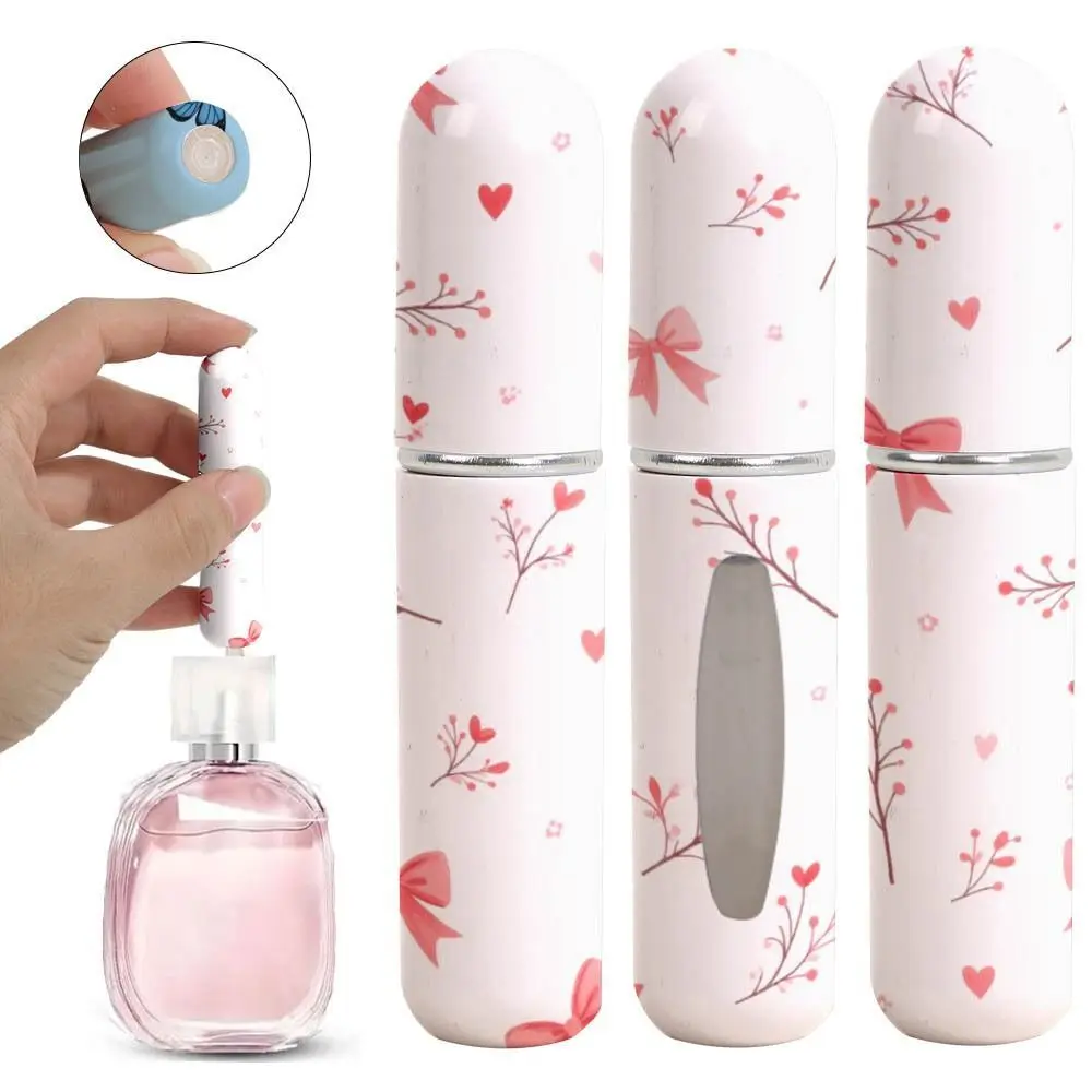 Portable Butterfly Print Mini Perfume Bottle 5ml Leak-proof Empty Cosmetic Containers Refillable Spray Rotating Bottle Travel