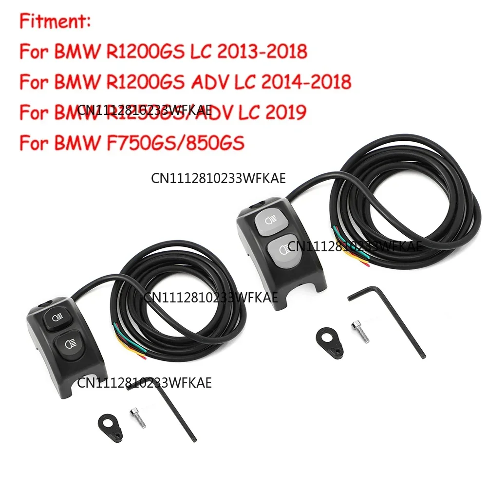 For BMW R1200GS R 1200 GS R1250GS F850GS F750GS ADV Adventure LC Motorcycle Fog Lights Wiring Harness Handle Switch Push Button