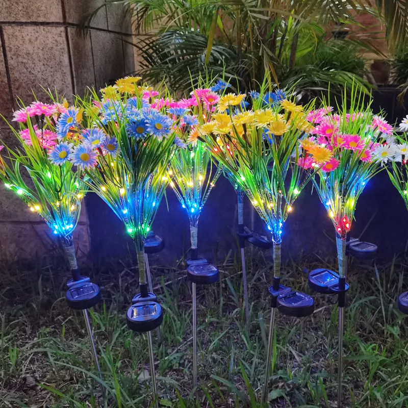 

Outdoor Solar Garden Light Simulation Daisy Courtyard Decorative Lamp Waterproof Wildflower Chrysanthemum Path Landscape Light