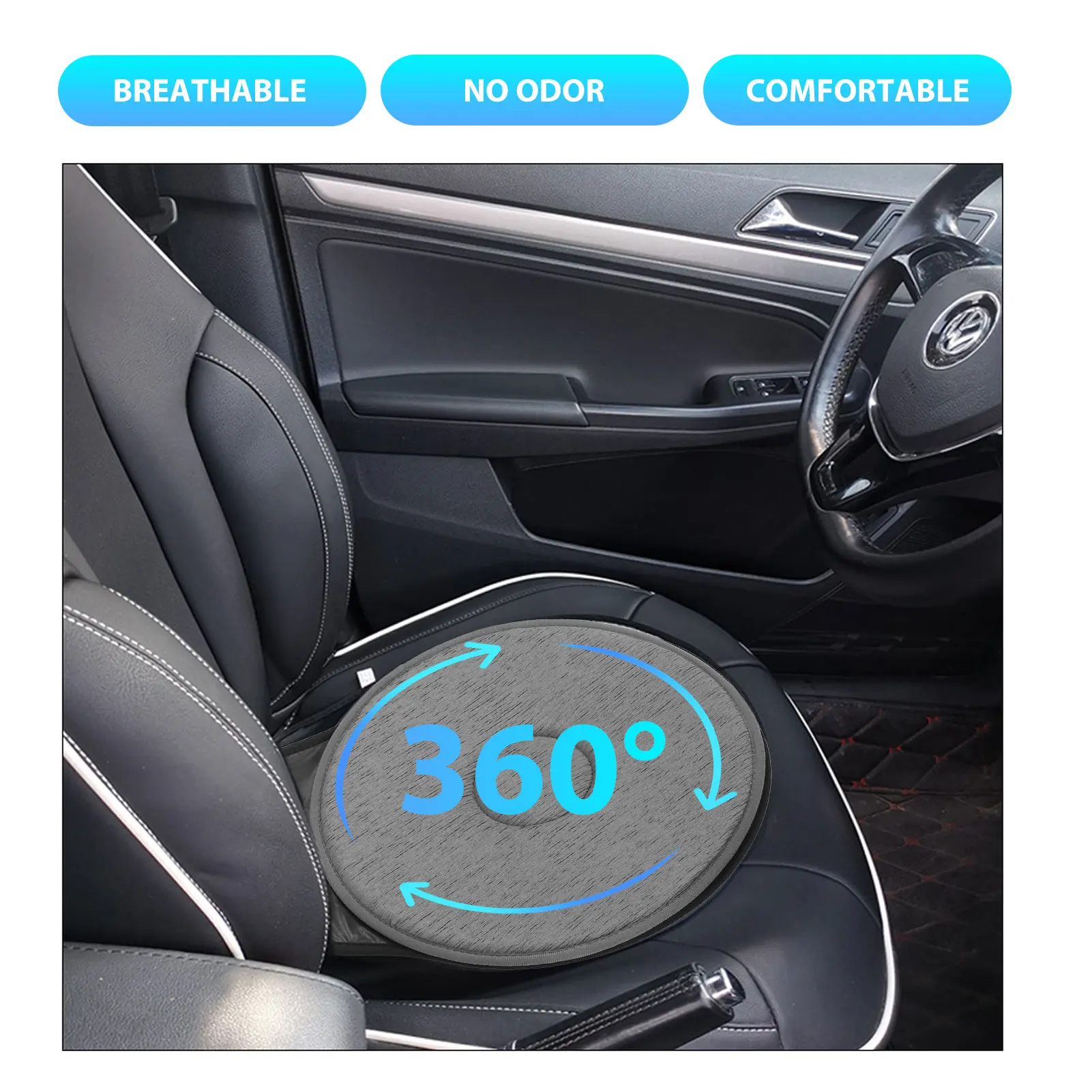 Car Seat Cushion Portable Soft Breathable 360 Degree Rotation Seat Cushion for Elderly Pregnant Women Rotating Car Seat Cushion