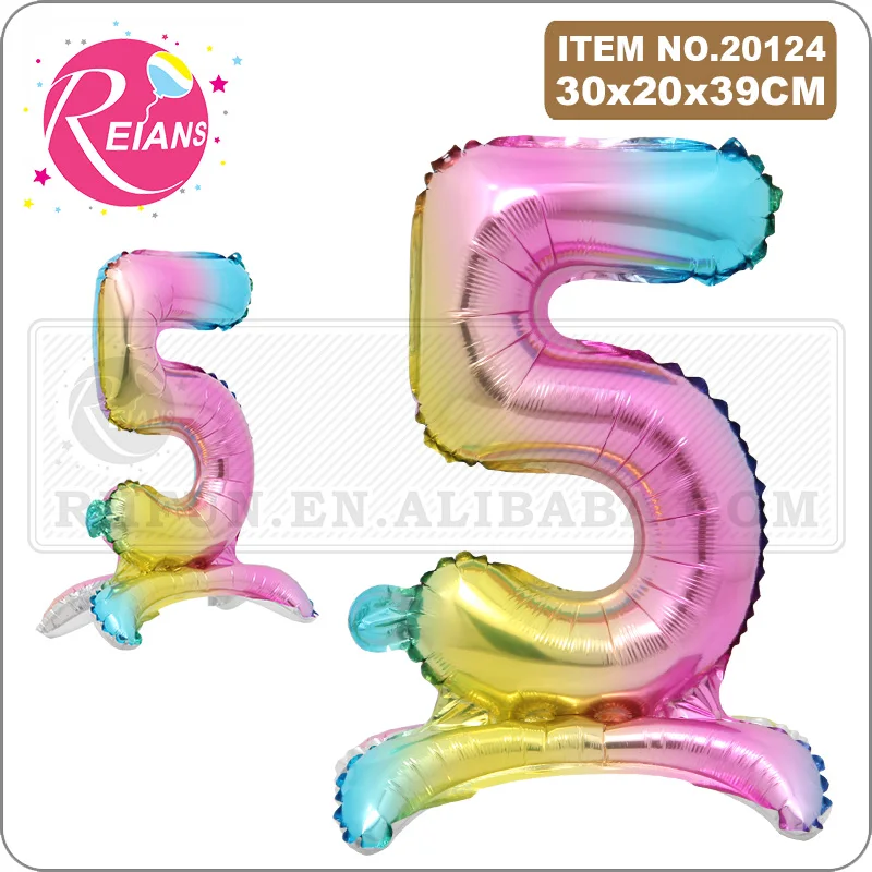 16 inch standing gradient digital number rainbow balloon wedding anniversary birthday party banquet decoration aluminum balloons