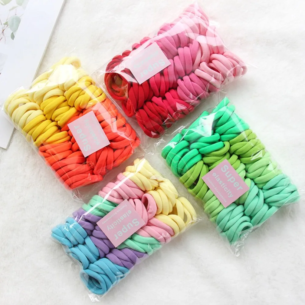 

100Pcs/Set Colorful Elastic Rubber Bands Hair Ring Korean Style Women Ponytail Holders Hair Scrunchies Hair Accessories
