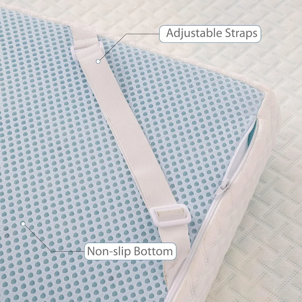 مرتبة علوية مزدوجة من إسفنج الذاكرة مقاس 3 بوصات مع غطاء قابل للإزالة، معتمدة من CertiPUR-US، نوم تبريد، تخفيف الضغط،