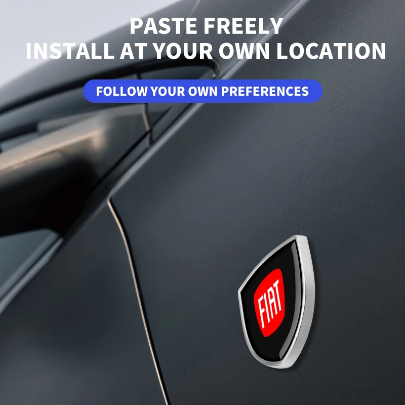 ثلاثية الأبعاد سيارة معدنية درع لاجو ملصق شارة معدنية شعار ملصق مائي اكسسوارات لشركة فيات بونتو أبارث 500 ستيلو دوكاتو باليو برافو دوبلو #5