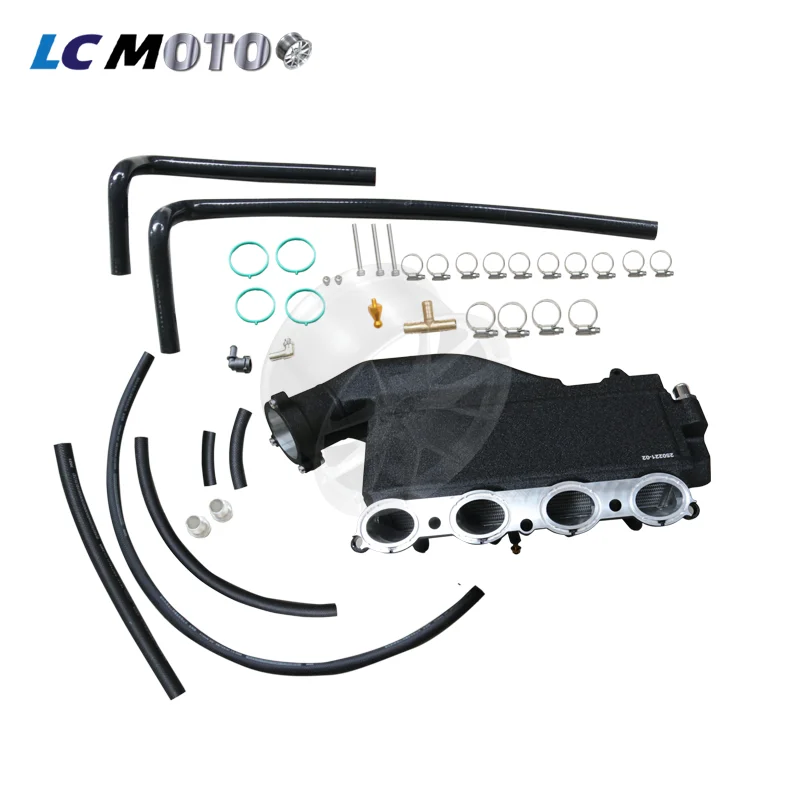 For BMW B48 intake manifold with billet CNC endtank Black