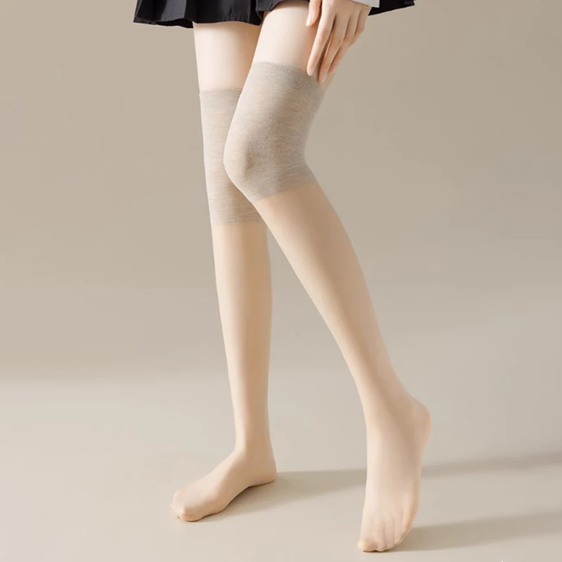 1/3 أزواج النساء ضئيلة اللون منعت طول الركبة جوارب الصيف تنفس مريحة مكافحة هوك مثير مرونة طول الجوارب #3