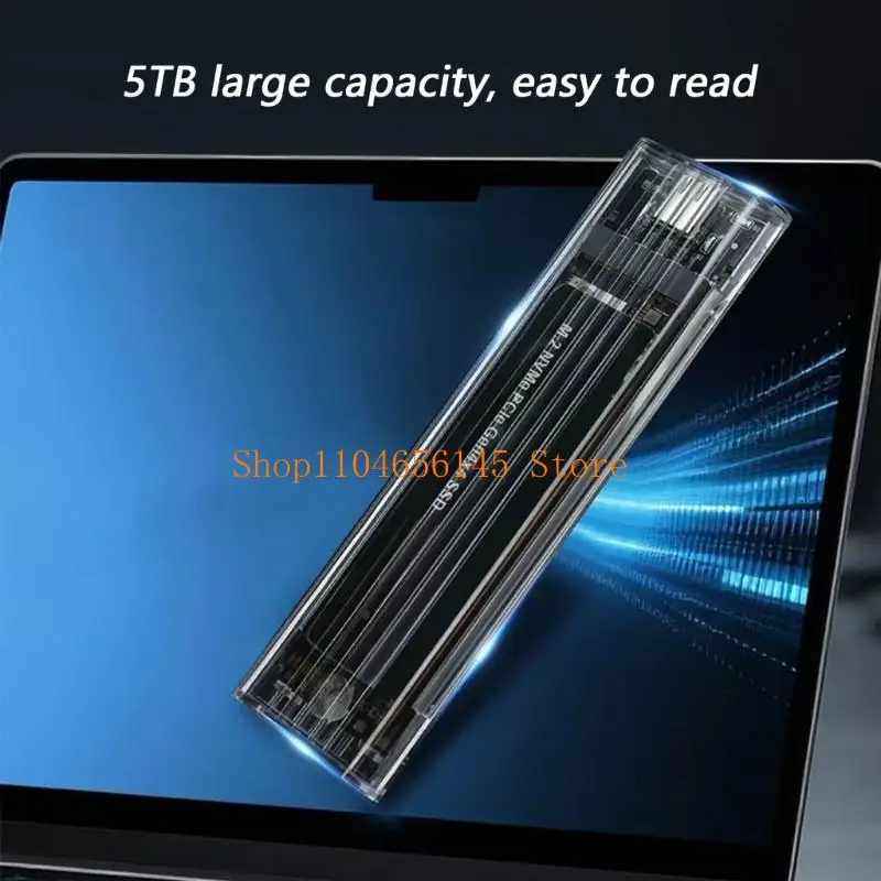 

5asd USB C 3.1 Gen 2 M.2 Ssds Enclosure Easy Installation Clear PC Materials Shell External drive Case For Multiple SSDs