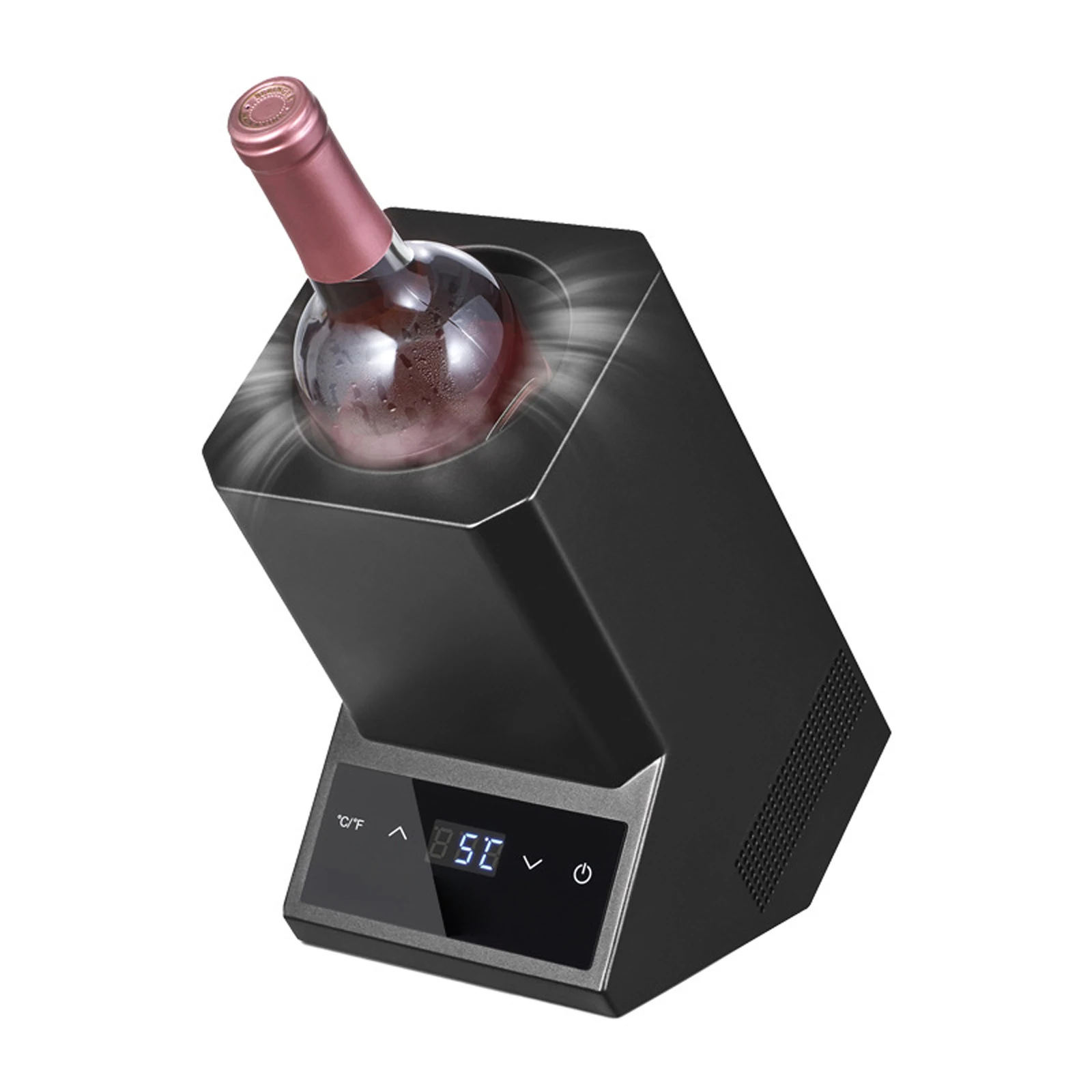 

Electric Wine Chiller, 5°C-18°C or 41°F-64°F Temperature Control Single Bottle Portable Cooler For Red/White Wine, Champagne