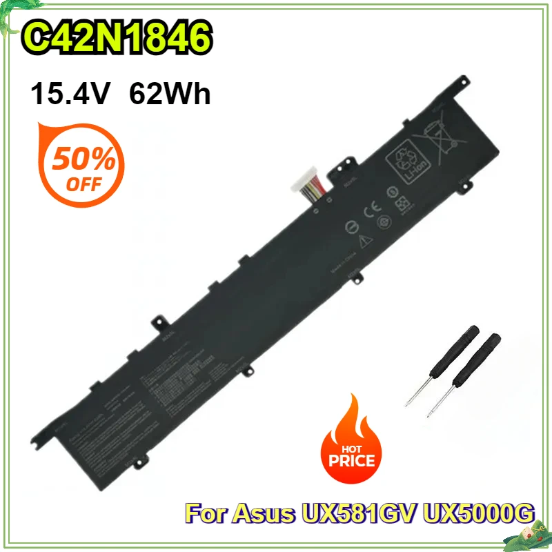 C42N1846 C42N1846-1 62Wh Laptop Battery for Asus UX581 UX581GV for ZenBook Pro Duo UX581 UX581GV-H2002R 0B200-03490000