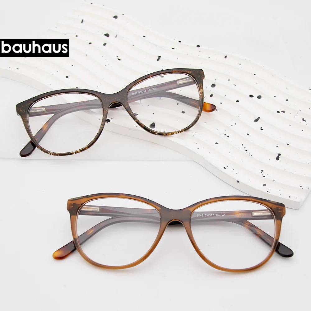 K024 Vintage Cat Eye Acetate Eyeglasses Frame Tortoise Texture Optical Myopia Spectacles Retro Fashion Prescription Eyewear