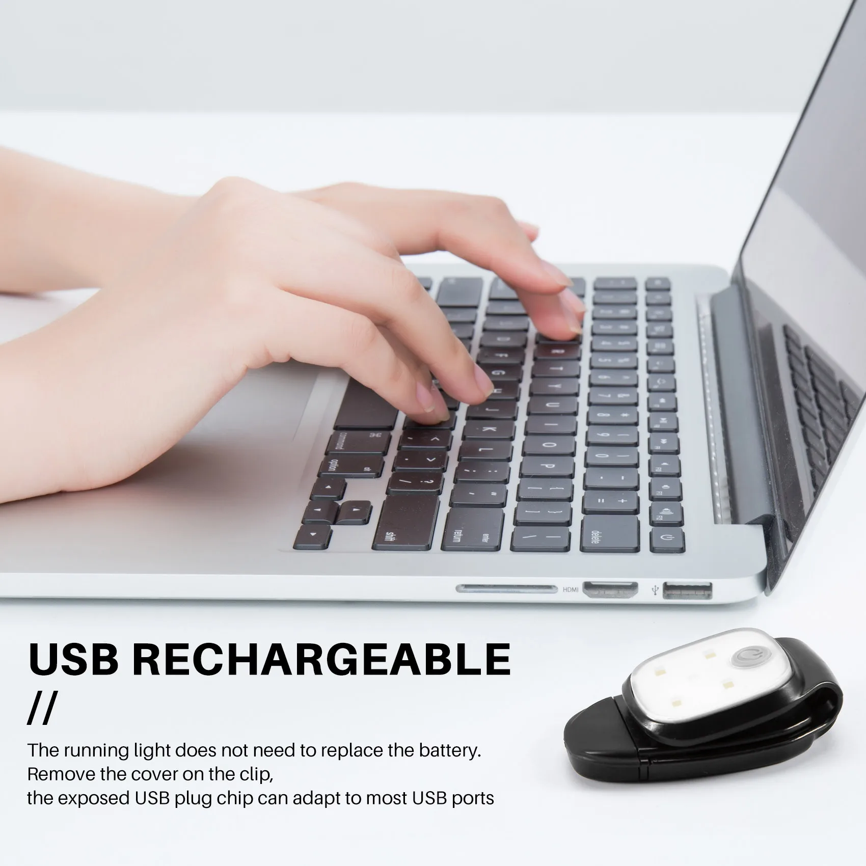 XSXS-مشبك ليلي خارجي على أضواء الجري عاكسة USB قابلة لإعادة الشحن LED ضوء الجري والعتاد ضوء السلامة تشغيل الملحقات