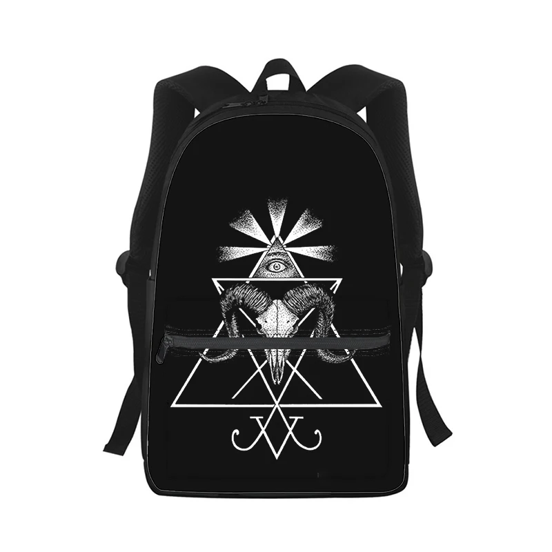 Pentagramma Demonico Satanico Uomo Donna Zaino Stampa 3D Borsa da scuola per studenti di moda Zaino per laptop Borsa a tracolla da viaggio per bambini