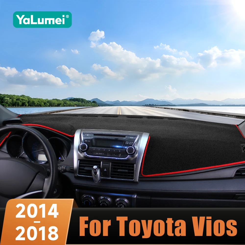 

ar Dashboard Cover Mat Avoid Light Pad Anti-UV Instrument Panel Carpet Accessories For Toyota Vios 2014 2015 2016 2017 2018 2019