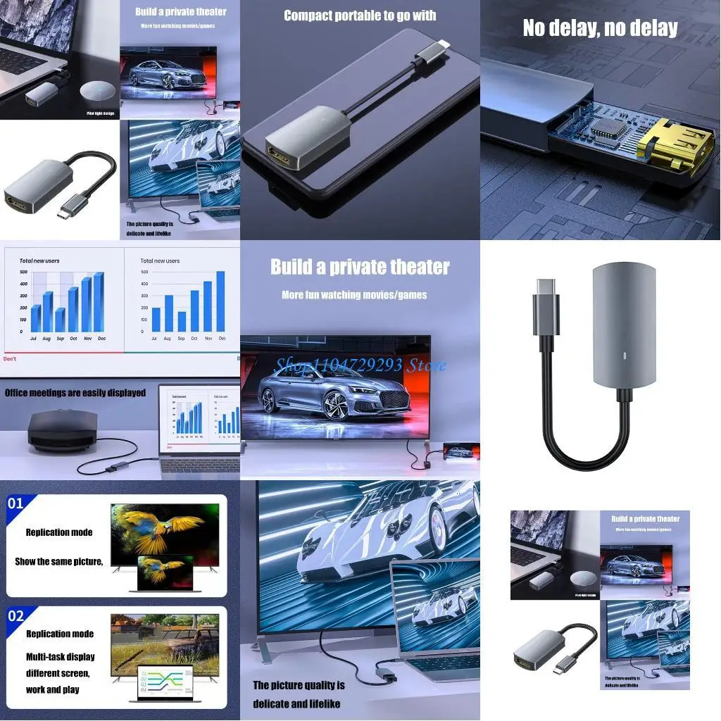 

Y2GD USB C Cable, 4K60hz Video Transfer Adapter 3D Experience USB C Docking Station