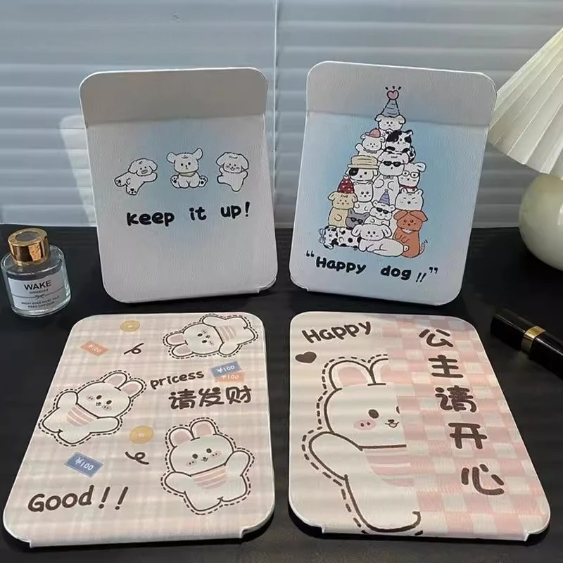 مرآة محمولة قابلة للطي مستطيلة للمكياج، تصميم مرآة بيضاء، ديكورامي إبداعي، ديكور منزلي كازا #2