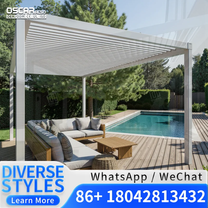 Outdoor Garden Aluminium  Sets Elegant Stylish Patio Structures For Backyard Terrace Balcony Pergola