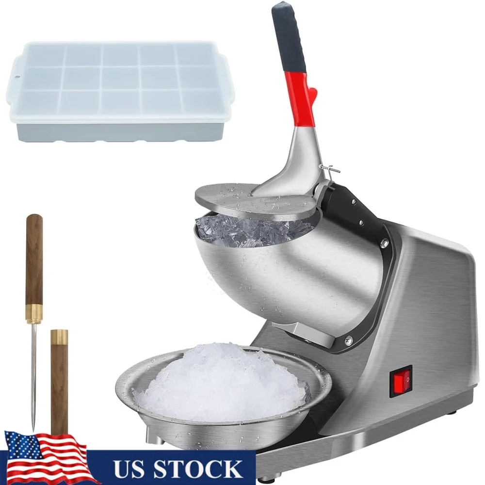 

Electric Shaved Ice Machine Snow Cone Maker Ice Crusher with Stainless Steel Blade 300W High Efficiency Easy Clean Suitable Home