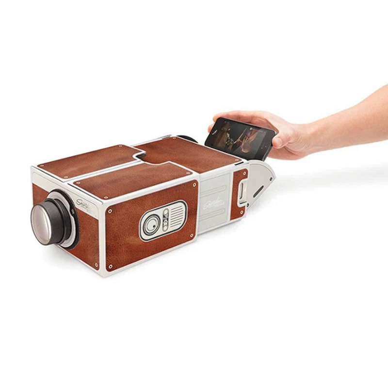 DIY 3D Projector Cardboard Mini Smartphone Projector Light Novelty Adjustable Mobile Phone Projector Portable Cinema