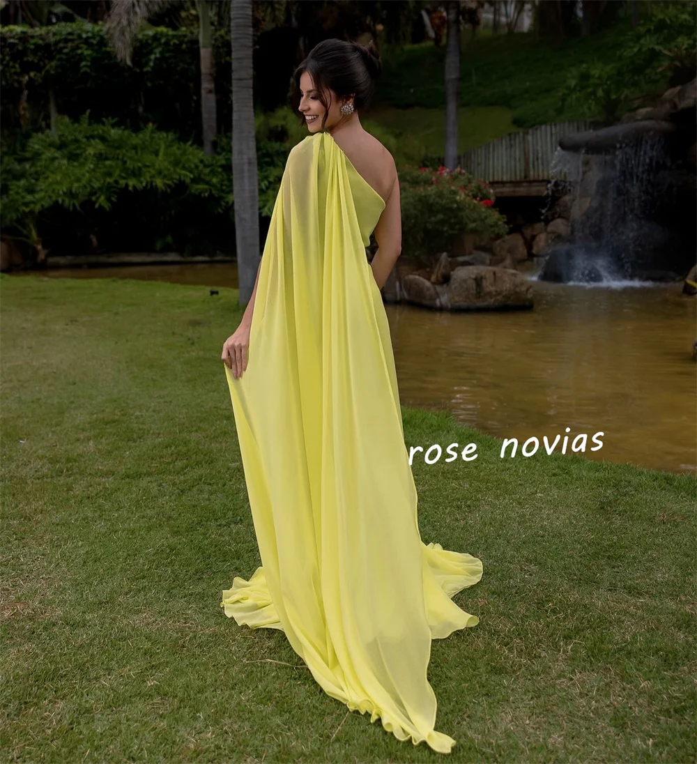 Customized Chiffon Beading Pleat One-shoulder A-line Floor-length Bespoke Occasion Prom Dresses Party Gown Gorgeous Elegant