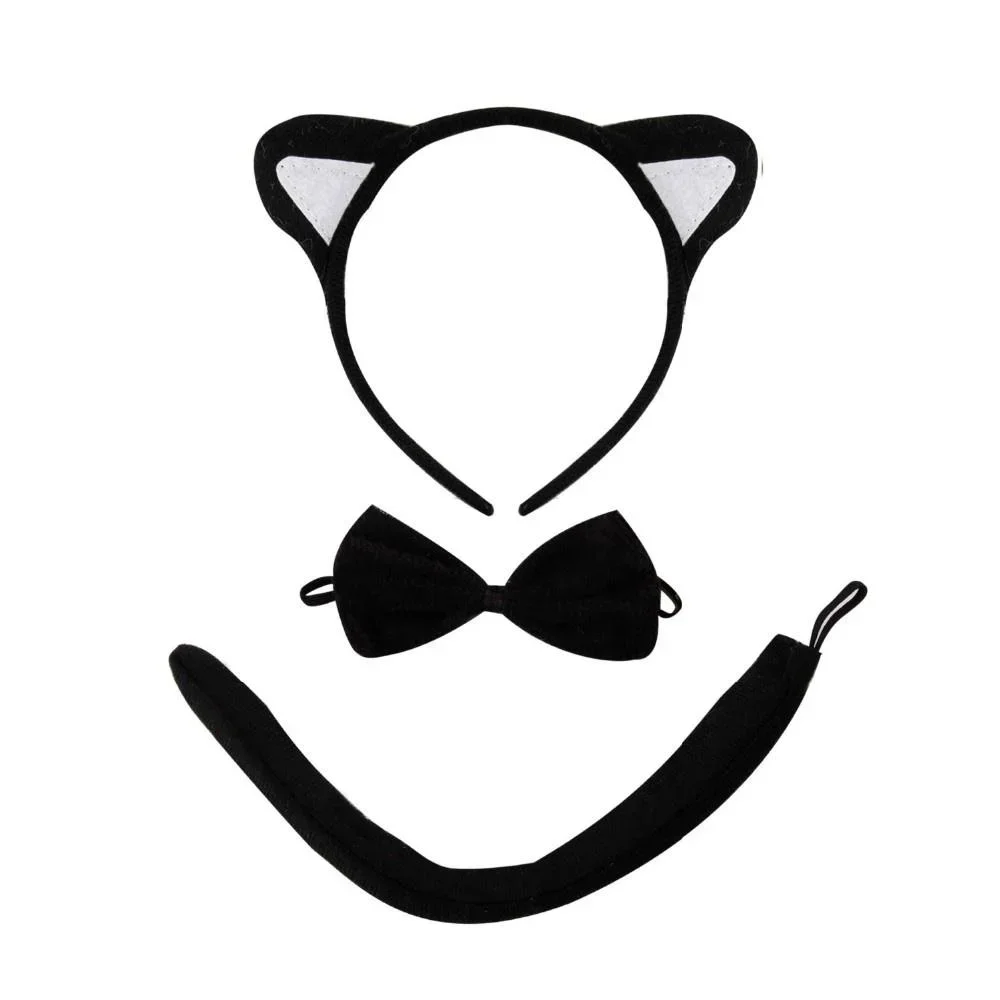 3 Stuks Kinderen Kind Dier Set Met Oren En Staart Hoofdband Sets Kostuum Accessoire Halloween Xmas Kostuum