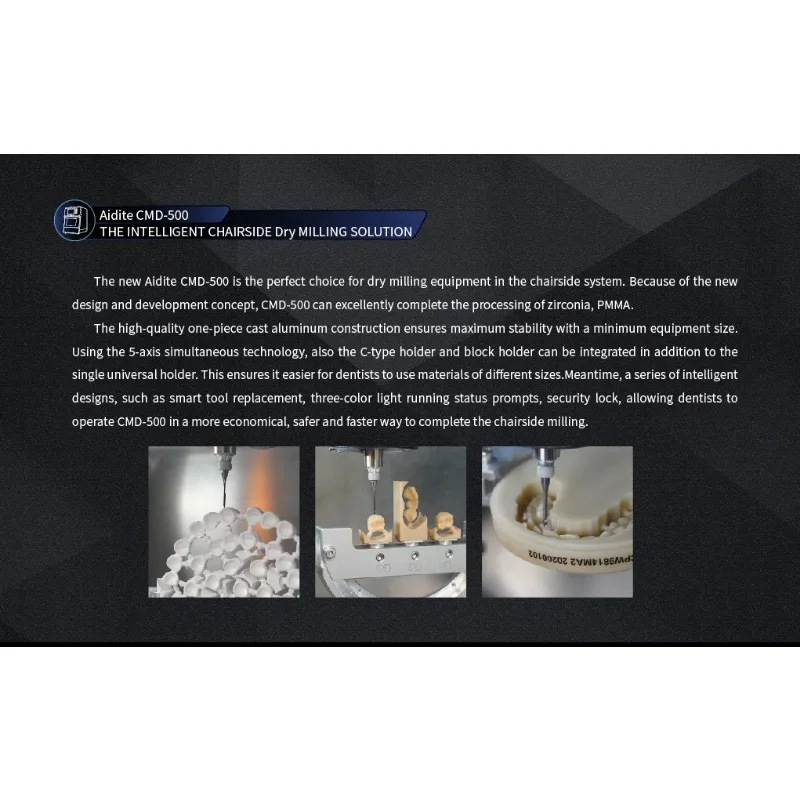 Aidite CMD-500 5 Axis Best selling high quality Cad Cam zirconia Milling Machine multimeter probe emo robot