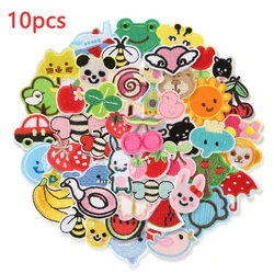 10pcs Lot Cute Patch With Iron On For Clothing Embroidered Kids Animals Small Jacket Thermal Diy Naszywka Sewing Bulk Wholesale