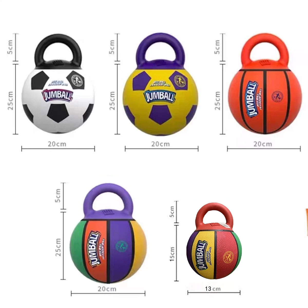 Pet Dog Toy Ball Bite-Resistant Basketball Rubber Handle Indestructible, Large and Small Dog Training Interactive Game Ball Toy