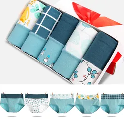 5Pcs Cotton Women Panties High Waist Underwear Body Shaper Fashion Print Girls Briefs Sexy Breathable Panty Soft Ladies Lingerie