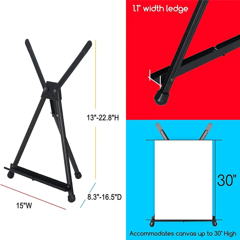 A41Z-Tabletop Easels, Metal Easel Stand For Painting & Display, Desktop Art Painting Easel, Paint Easel Tripod Stand