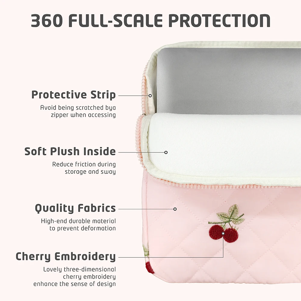 Stickerei-Tablet-Hülle für iPad Xiaomi HuaWei Pad 5/6 Pro, 9-11 Zoll rosa Kirschblüten-Tablet-Hülle für Reisen und Schule