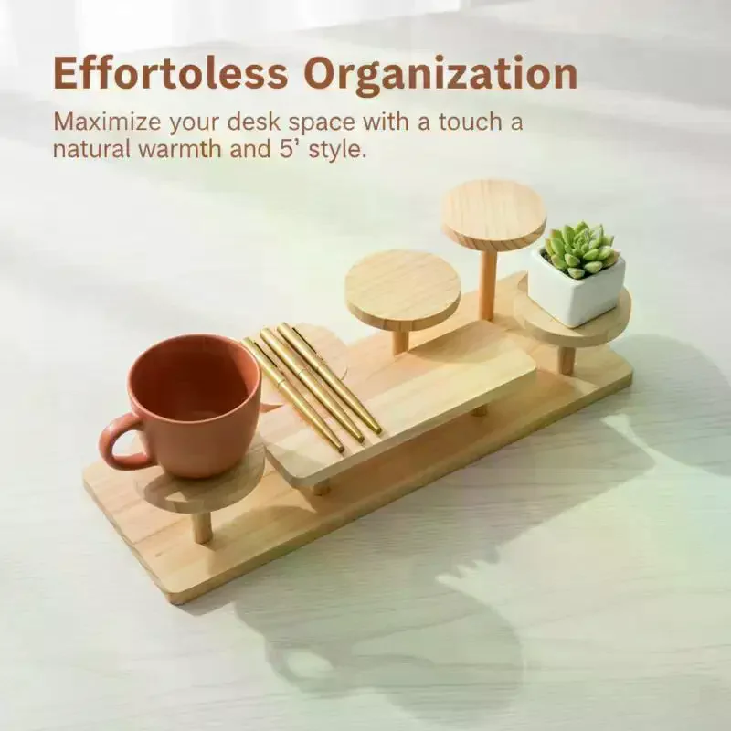 Wooden Multi-story Display Stand 3 Tier Jewelry Storage Rack for Coffee Perfume Figurines Desk Shelf Organizer for Home