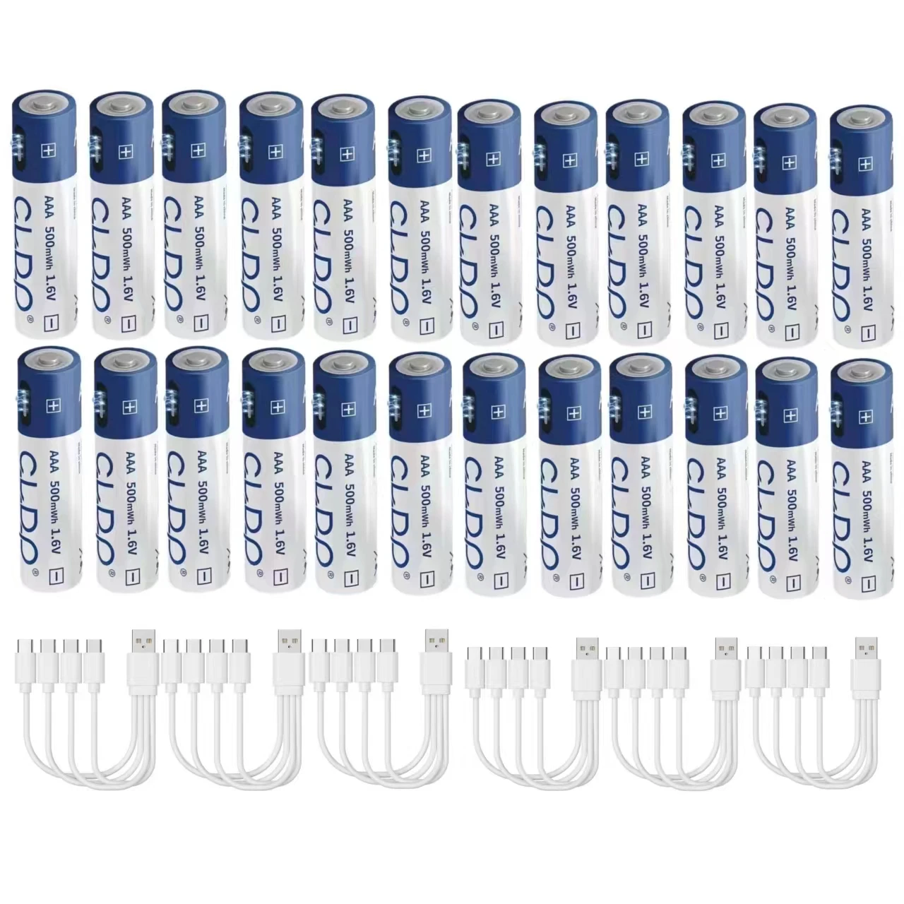 

24pcs/lot 1.6V Ni-Zn AAA rechargeable battery Ni-Zn 500mWh USB rechargeable battery charges via Type-C cable