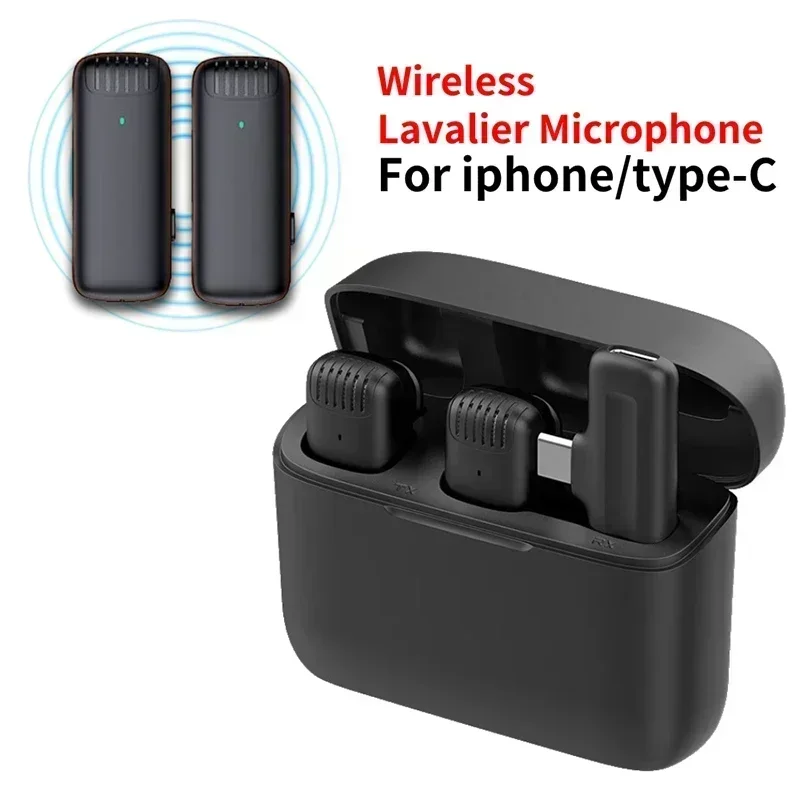 

Mini Mic For iPhone Android Tablet Gaming Live J13 Wireless Lavalier Microphone with Charger Case Portable Audio Video Receiver