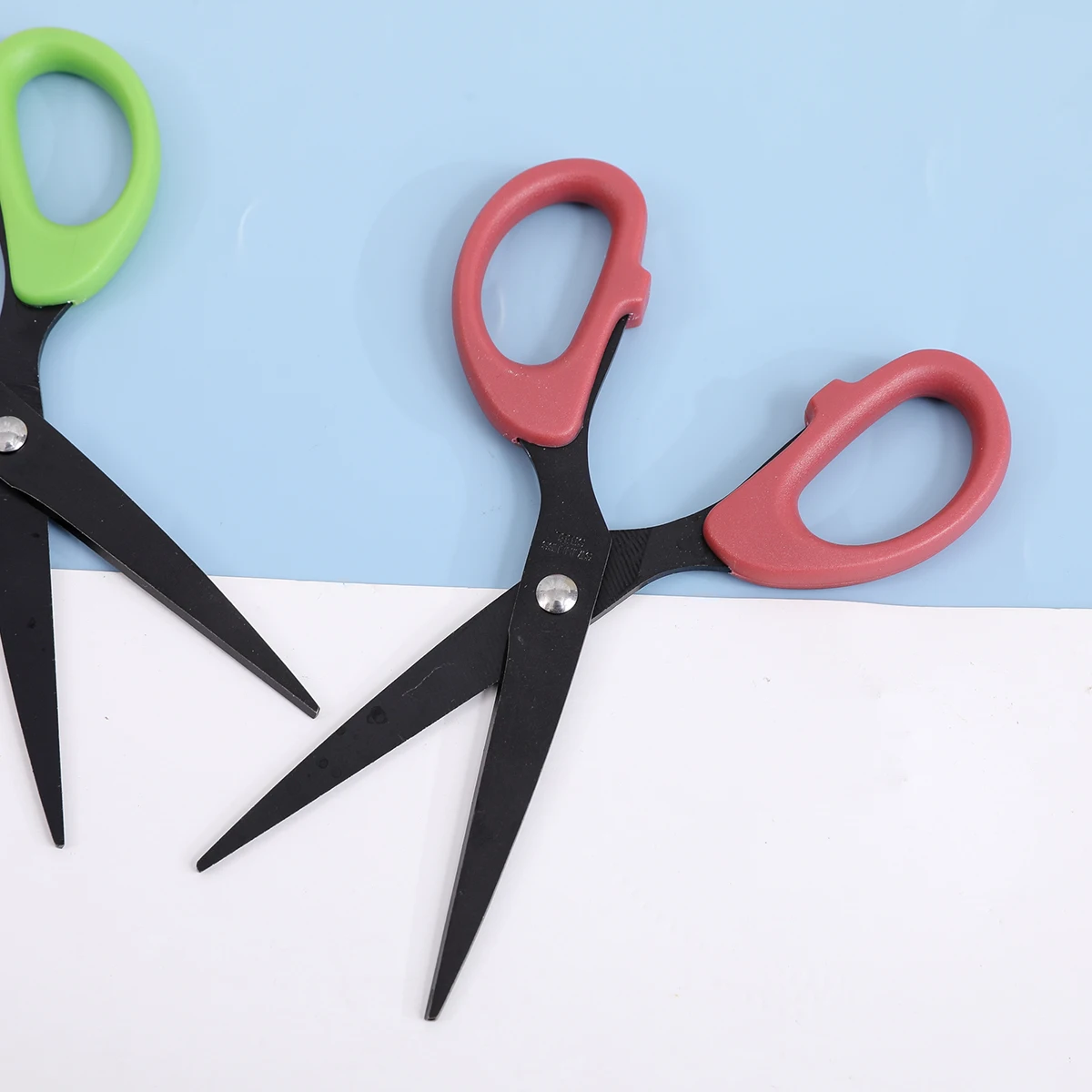 1pce Black Office Scissors 6.1 Inch Sharp Scissor Stainless Steel Blade Shears Straight ABS Handle Shear for All Purpose