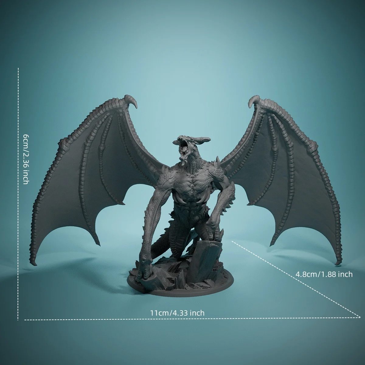 Bytdragon_wingedミニチュア未塗装樹脂モデル、戦術的なゲームロールプレイ、部屋の装飾、ホリデーギフトの選択に最適