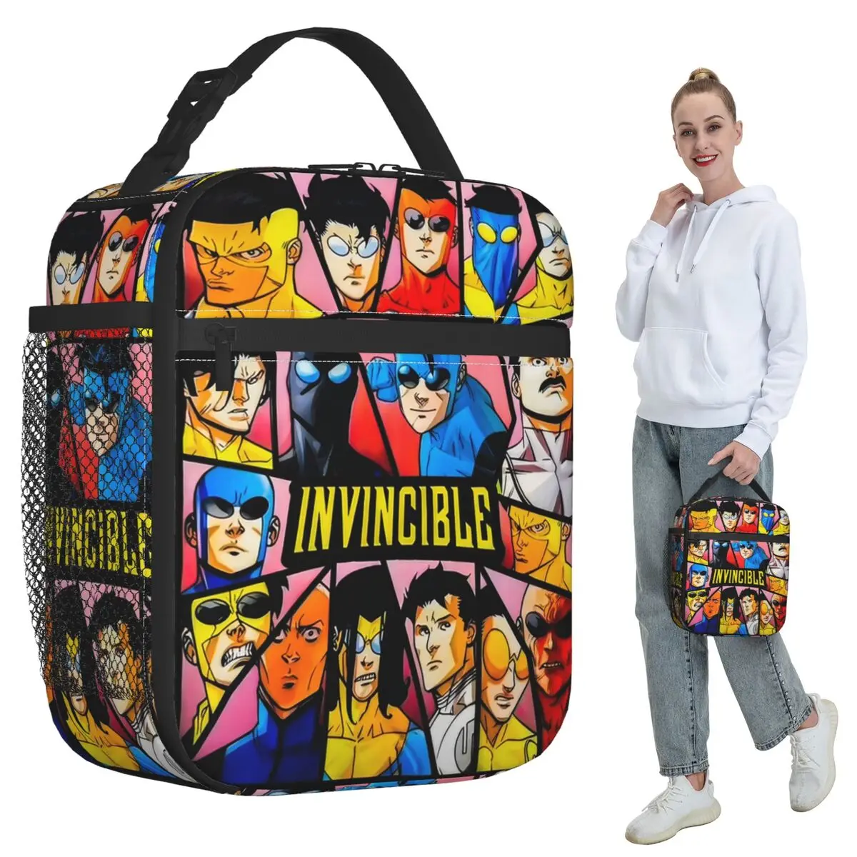 

Invincible Characters Insulated Lunch Bag for Kids School Cooler Thermal Food Box Tote Leakproof Lunch Boxes Container