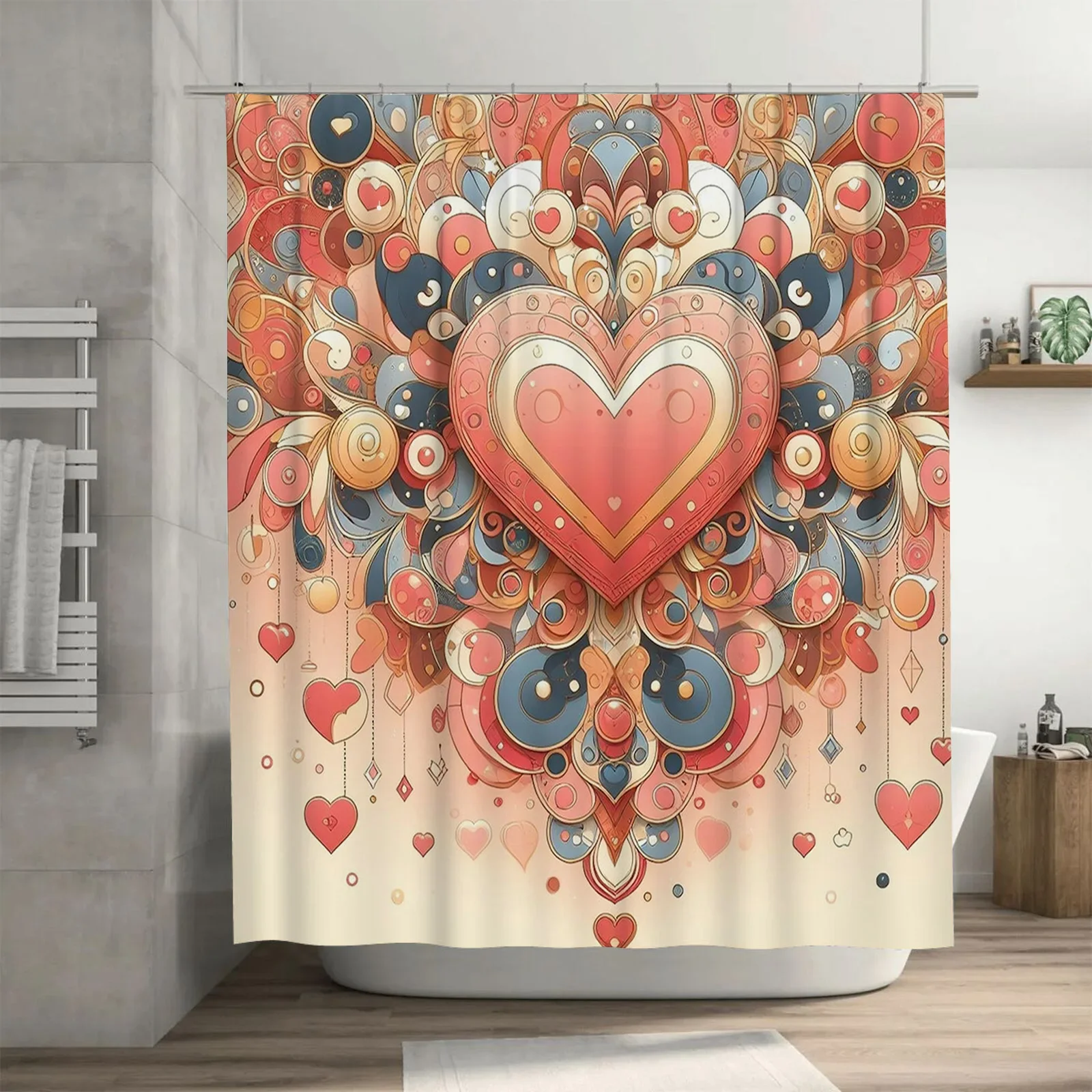 

Занавеска для душа «Цветущее сердце» — водонепроницаемая, устойчивая к плесени, романтический и элегантный дизайн, добавляет очарование к вашей ванной комнату