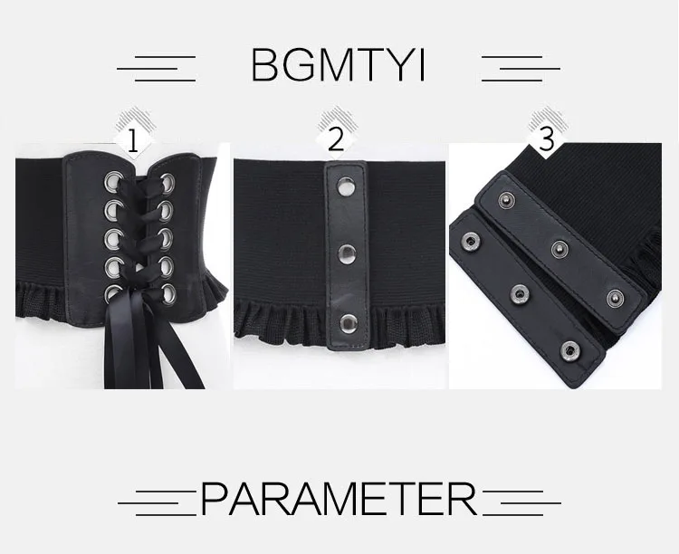 Breiter Gürtel für Frauen hochwertige Mode Korsett Bund elastische Gürtel für Frauen Luxusmarke weiße Stretch hosen gürtel dt075 – Detail 2