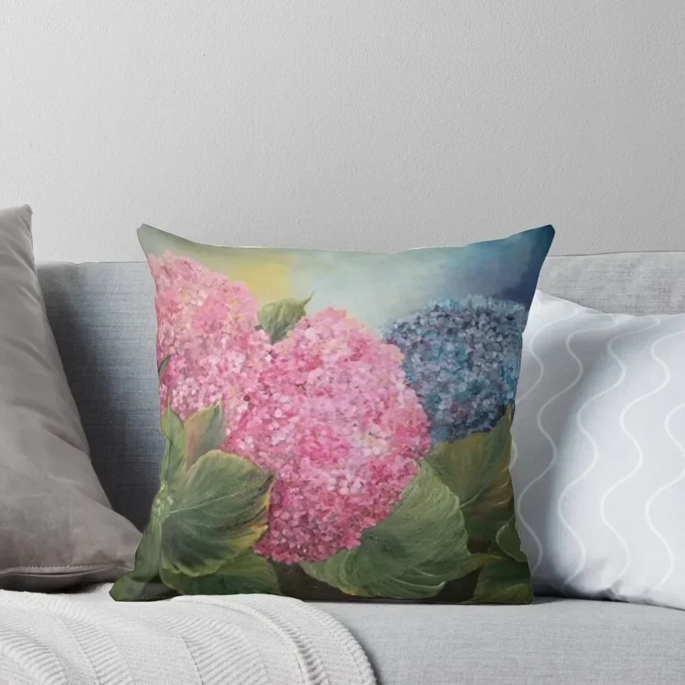 

Hydrangeas Throw Pillow Cushion Cover For Sofa Cushions Home Decor Embroidered Cushion Cover pillow