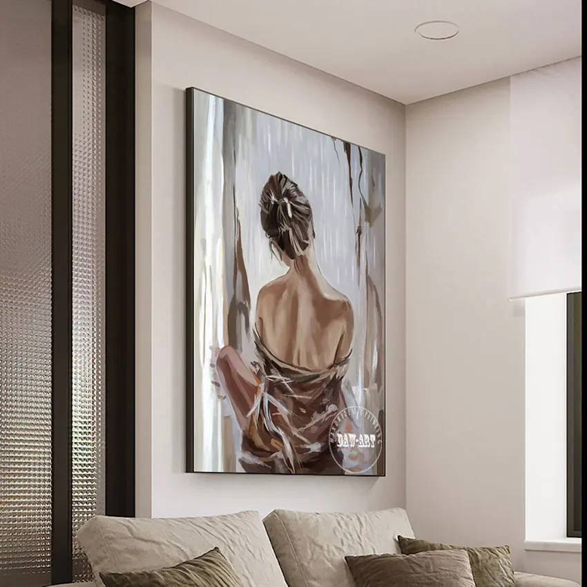 Sexy Figure Picture Abstraction 3D Beautiful Nude Girl Oil Painting Canvas Art Texture No Framed Wall Decorative Items For Cafe