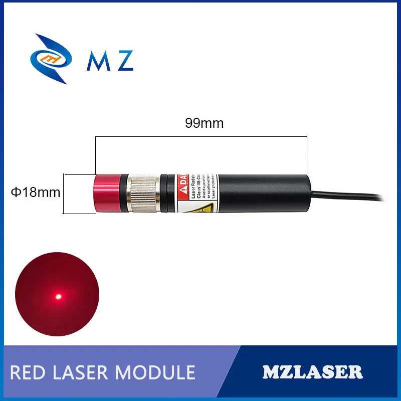 Red Dot Laser Diode Module Adjustable Focusing D18mm 638nm 5V 100mw 200mw Red Spot Laser With Bracket And Adapter