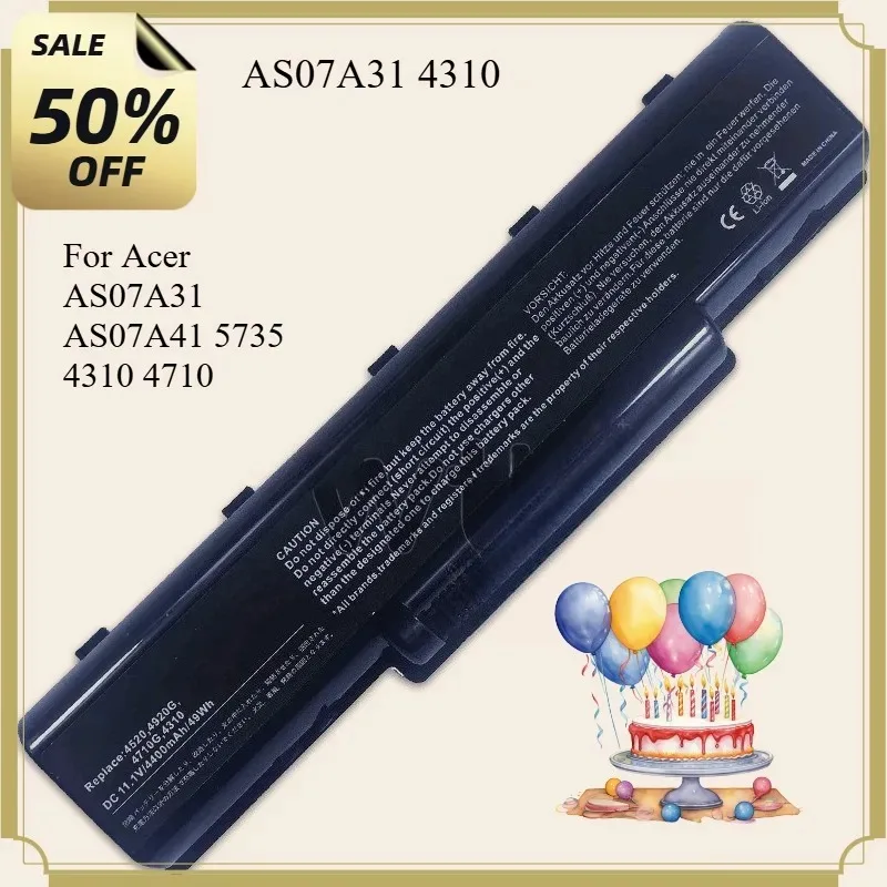 AS07A31 AS07A41 for Acer Aspire 4730ZG/4730Z/4530/ 4330/4230/2930/4310/4715Z/4710/4520G/4520/4530-5267/5735/4930 Laptop Battery