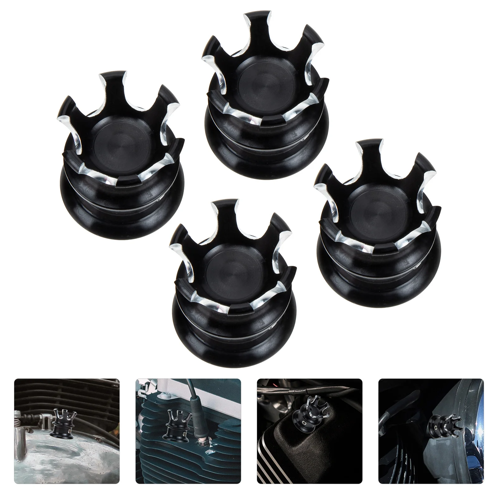 

4Pcs Front Axle Nut Caps Cnc Aluminum Alloy Distinctive Styling for Motorbike Modification Black Motorbike Nut Caps