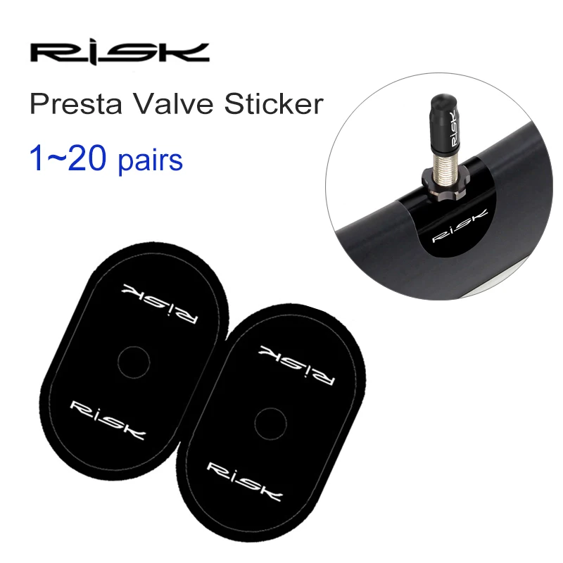 Risk 1~20 Pairs Bicycle Presta Valve Rim Sticker Bike Tire Valve Sticker Rim Protection Pad Cycling FV Protective Adhesive