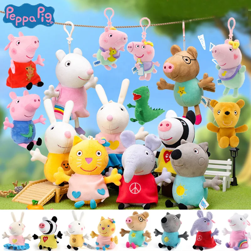 

100% Genuine Peppa Pig 12-19cm Peppa George Evie Plush Toy Evy Cartoon Stuffed Animals Doll Children Birthday Christmas Gift
