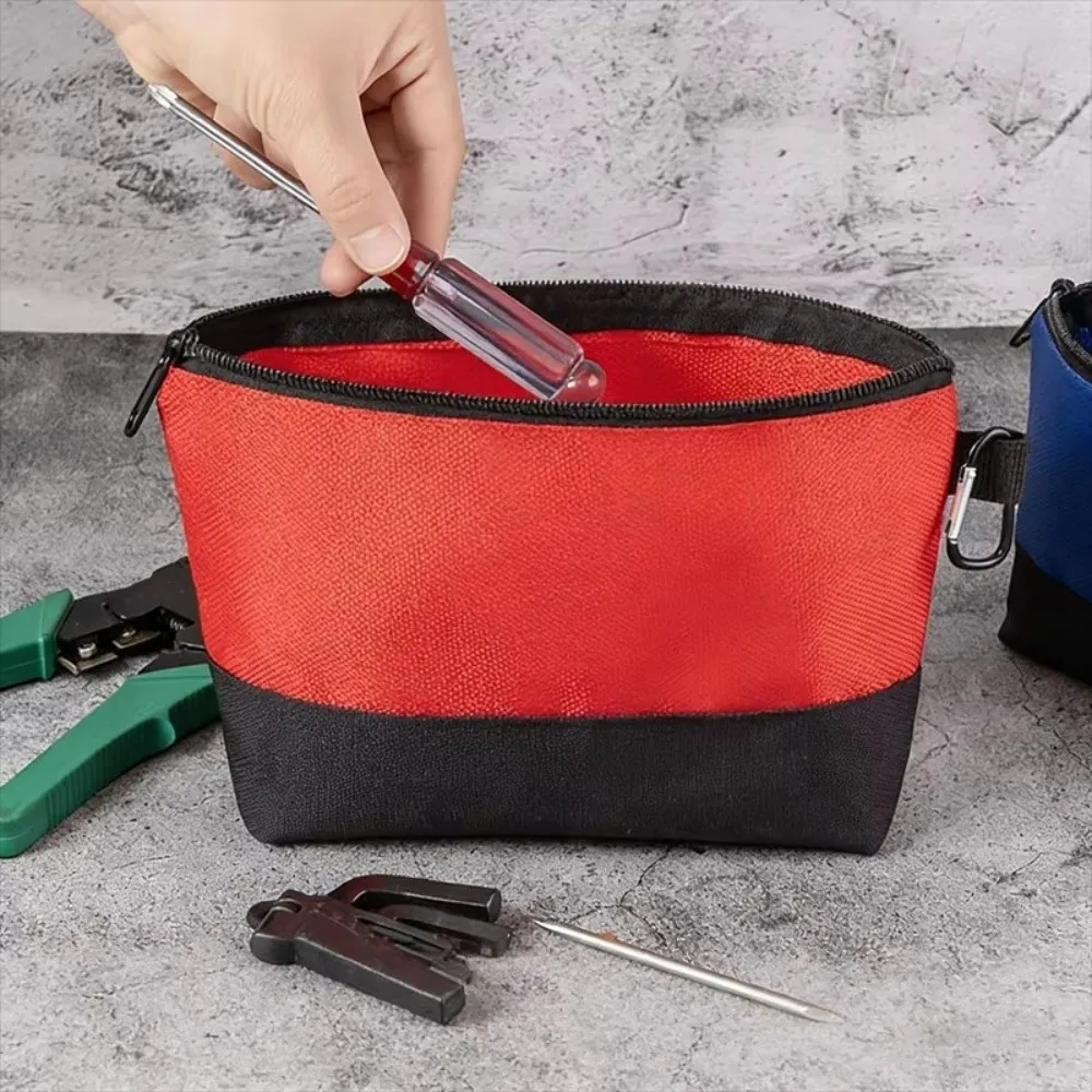 

Portable Multi-Size Tool Storage Bag Nylon Durable Zipper Pouch with Carabiner Hardware Organizer For Hand Tools