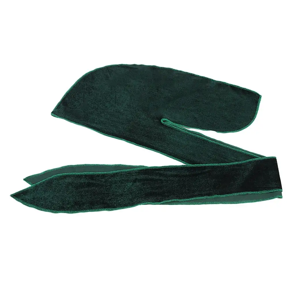 Silk Soft Pirate Cap Turban Headwrap with Extra Long Tail Velvet Durag for Men Women Casual Hair Loss Cover Scarf