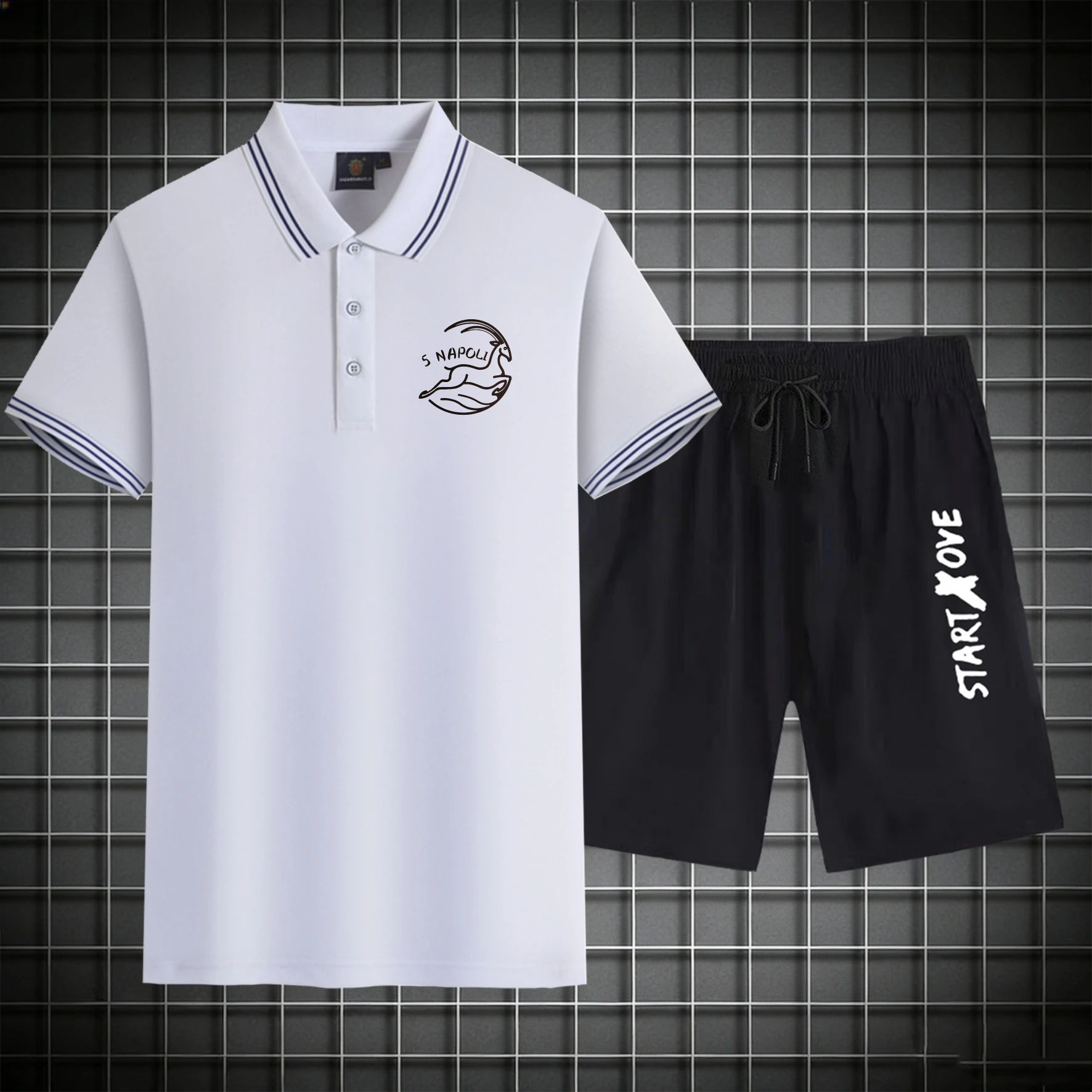 

men's Polos sets 2026 Summer Polyester Graphic sets for men Suit for man men's suits Short sleeve Printed Y2k tracksuits