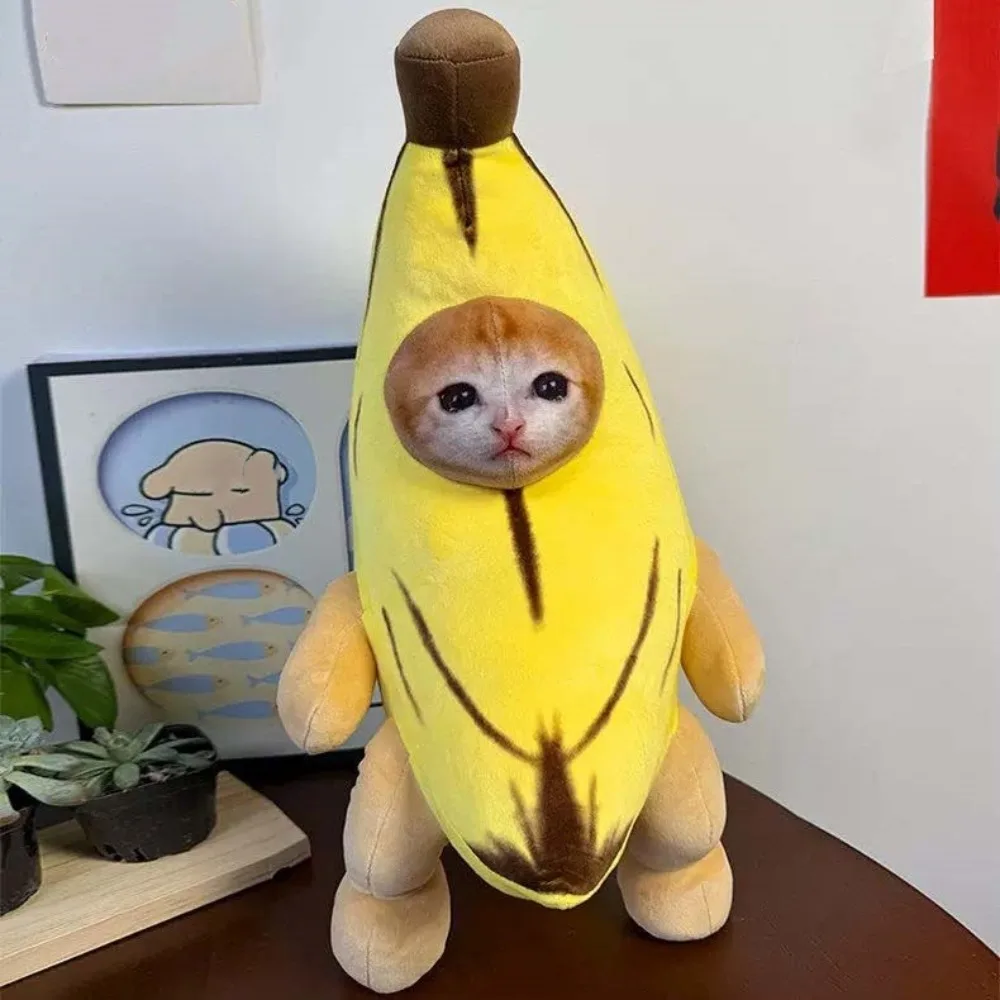 Funny 30/40cm Banana Cat Plush Toy Cushion Sleeping Banana Pillow Cute Home Decor Cat Stuffed Animal Kids Toy