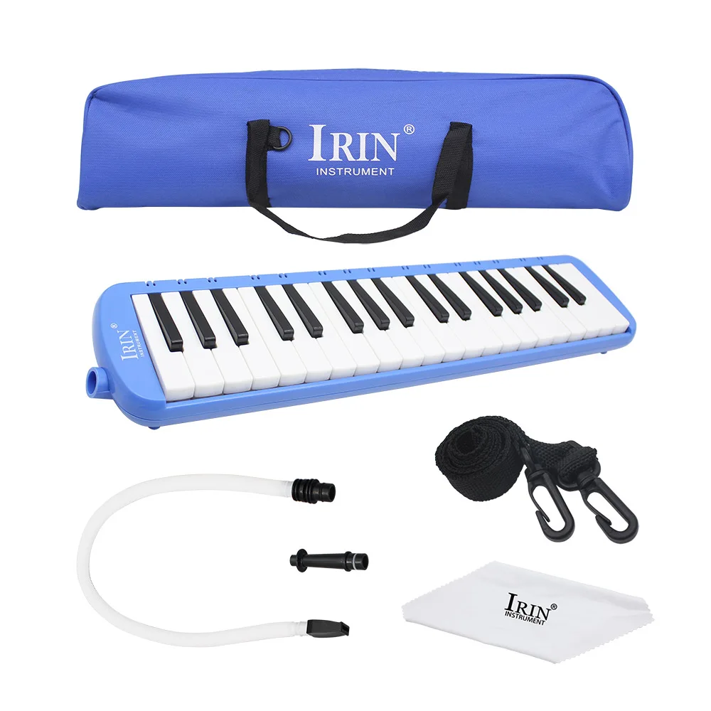 

37 Key Soft Package Blue Melodica Piano Keyboard Style Musical Instrument Harmonica Mouth Organ with Carrying Bag Mouthpiece